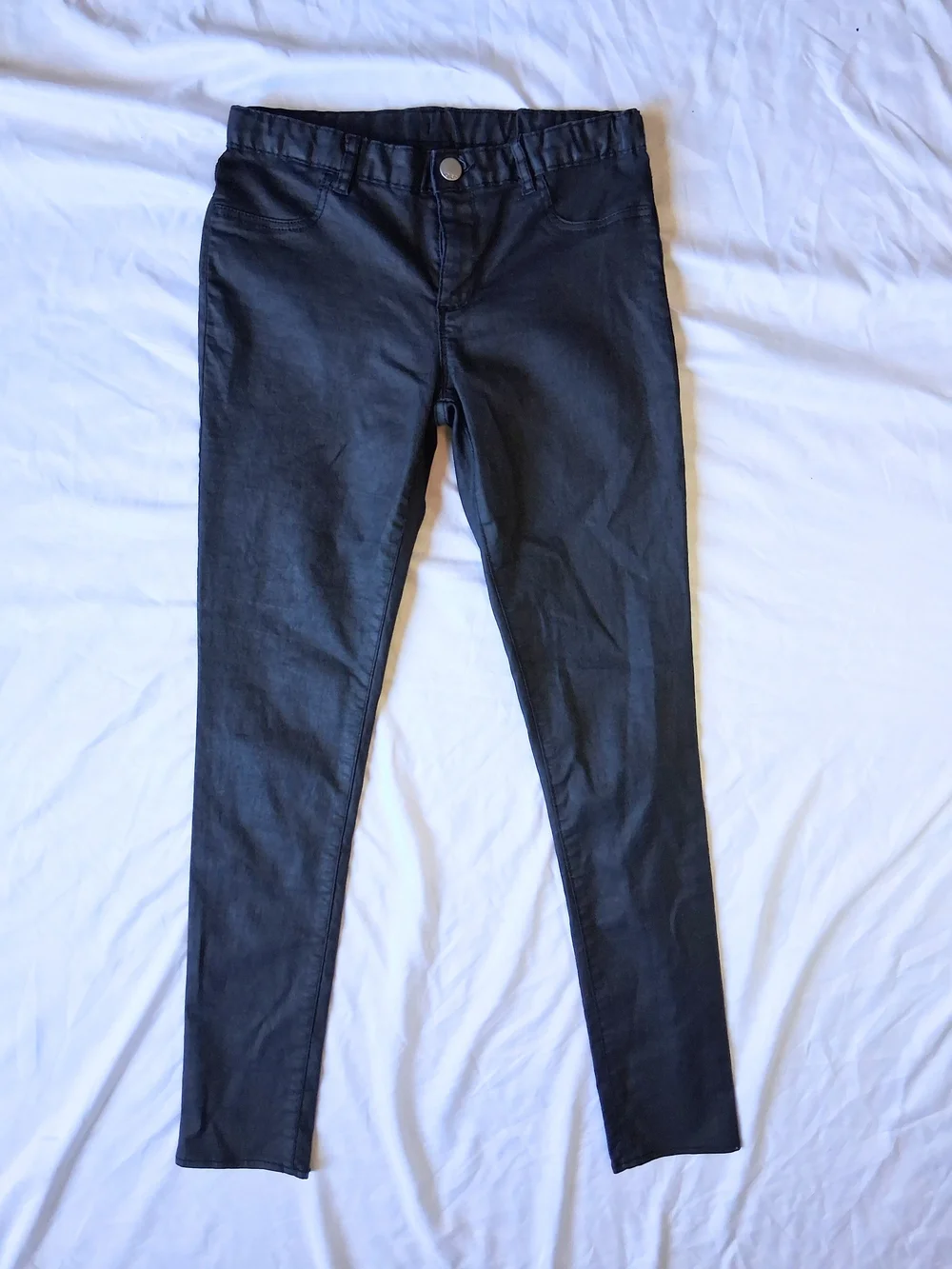 GAP Kids Skinny Jeans Black Size 16 Regular Coated Denim Edgy Chic